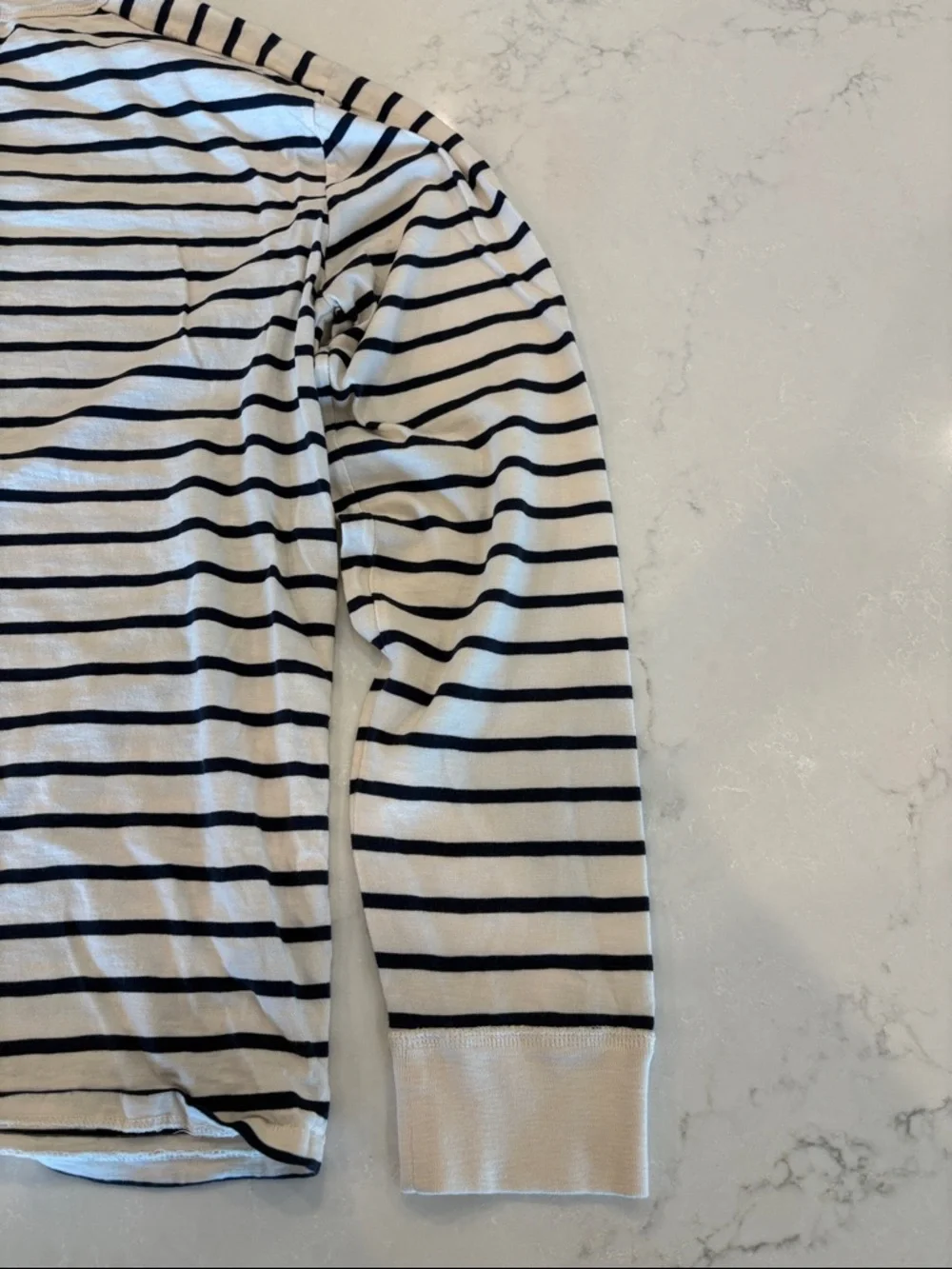 J. Crew Navy and White Striped Crew Neck Tee